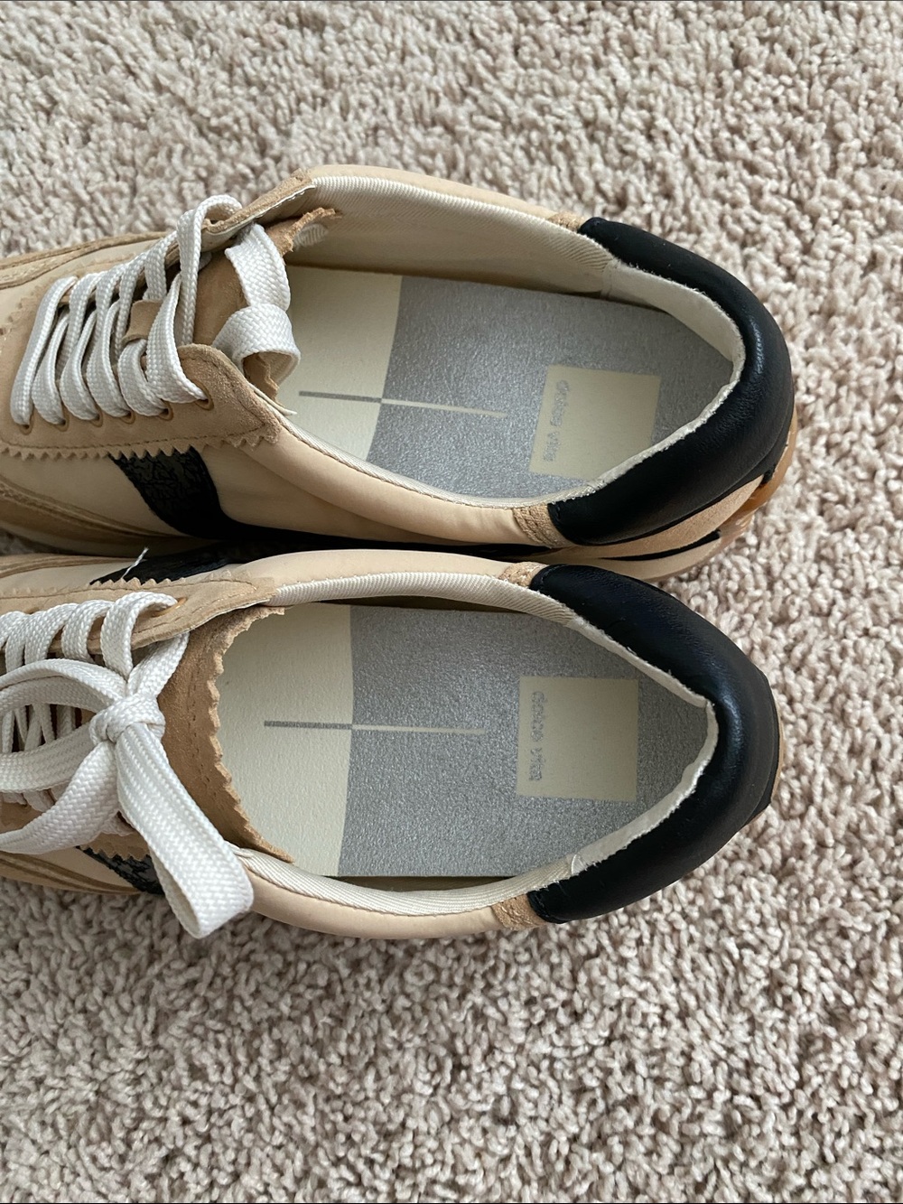 Dolce Vita Beige and Black Retro Sneakers - Picture 5 of 9